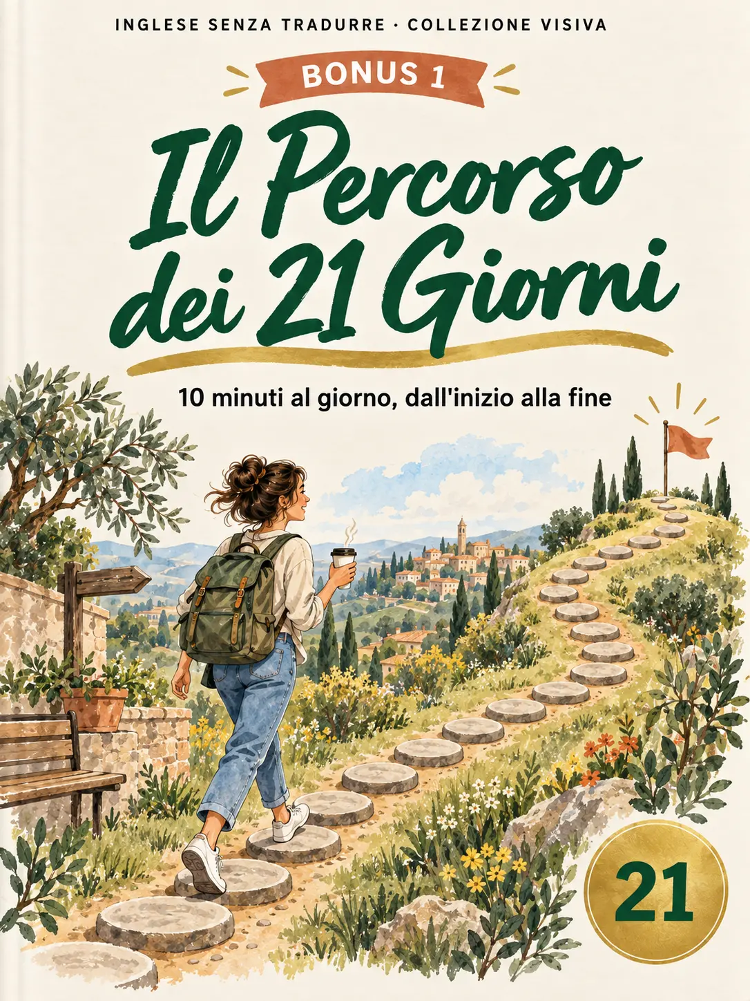 Copertina del bonus «Il Percorso dei 21 Giorni» di Inglese Senza Tradurre