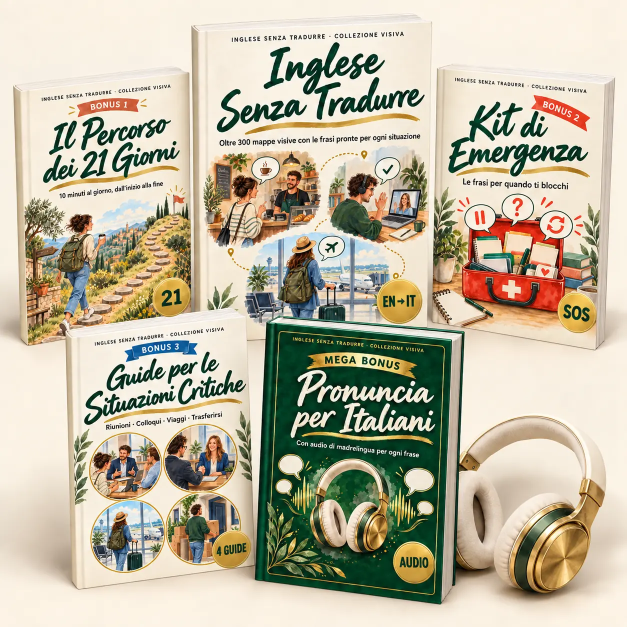 Kit Inglese Senza Tradurre con libro principale e 4 bonus